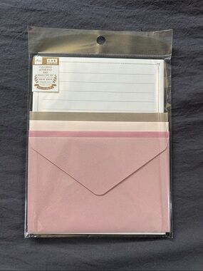 Daiso Pink and Cream Letter Paper & Envelope Set